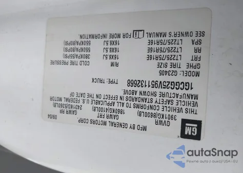 2005 Chevrolet Express from USA, damaged, VIN 1GCGG25V951132668